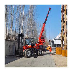 EPA Euro 5 motor <span class=keywords><strong>3</strong></span> <span class=keywords><strong>3</strong></span>.5 4 5 ton kamyon vinç 4X4 Off-Road engebeli arazi standart istifleyici dizel taşınabilir Forklift vinç - Product Image 2