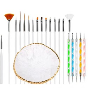 Juego de 22 piezas de pinceles y bolígrafos para decoración de uñas, kit profesional de herramientas para decoración de uñas con paleta de mezcla de resina y soporte para pinceles para salón o uso personal. - Product Image 6