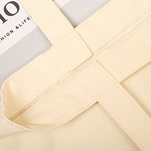 Bolsa de compras reutilizable de lona personalizable de alta calidad y gran capacidad para mujer, tipo bandolera de algodón. - Product Image 4