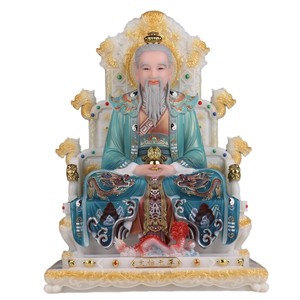 Estatua de la Divinidad de los Tres Puros (Yuanshi Lingbao) de Jade Blanco Han, Estilo Daoísta, de Taishang Laojun, Fundida a Mano para <span class=keywords><strong>el</strong></span> Hogar - Product Image 5