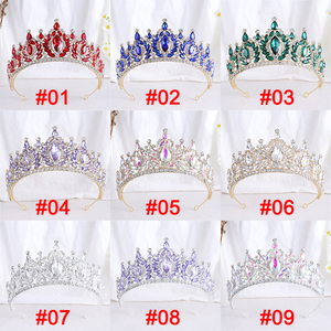 Corona di alta qualità da sposa europea e americana in lega con strass a occhio di cavallo corona della <span class=keywords><strong>regina</strong></span> corona nuziale compleanno squisita <span class=keywords><strong>Tiara</strong></span> - Product Image 5