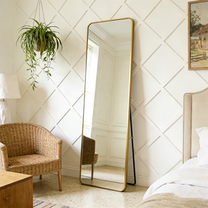 Большое роскошное золотое декоративное круглое напольное зеркало в раме для гостиной, современное большое настенное зеркало в полный рост - Product Image 3