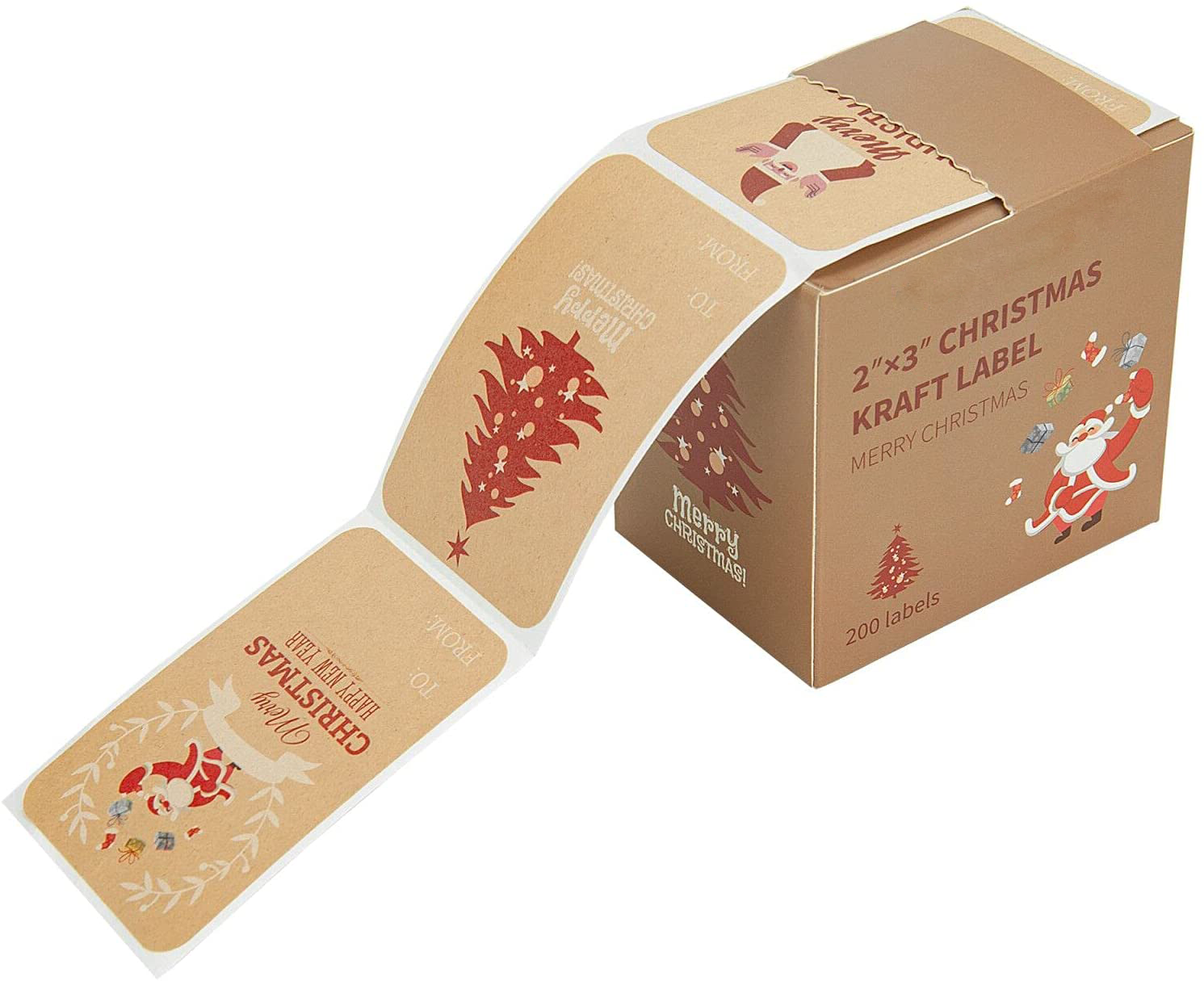 Tengen Beautiful Pattern Design High Quality Kraft Paper Material Kraft Gift Label Gift Stickers 2 x 3 Inch 200 Total