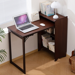 Multifunctional computer <b>desk</b>, student single <b>desk</b>, small apartment <b>foldable</b> storage dormitory bedroom simple office <b>desk</b> - Product Image 1