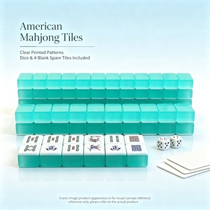 <span class=keywords><strong>Jeu</strong></span> de Mahjong en gelée cyan brillant avec caractères imprimés nettement <span class=keywords><strong>d</strong></span>éfinis – <span class=keywords><strong>Jeu</strong></span> classique pour le plaisir des loisirs en famille et entre amis au week-end - Product Image 1