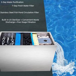 Caja de Filtro para Estanque de Peces, Cámara de Bacterias, Cepillo, Sistema de Filtración Combinado Ultravioleta, Equipo de Filtración de Circulación de Agua - Product Image 4