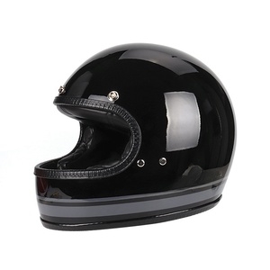 Casque de moto certifié DOT et CE, casque intégral rétro en composite de fibre de verre - Product Image 2