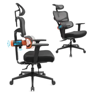 Yüksek geri konfor geri destekçisi çalışma oyun ergonomik masa ağ sırtlıklı sandalye en iyi ergonomik ofis koltuğu