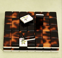 Mahjong américain de luxe personnalisé avec motif écaille de tortue en acrylique, jeu de poker portable à jouer à la main