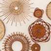 Set of 9 Piece Rattan Bamboo <b>Wall</b> <b>Decor</b> Boho <b>Nursery</b> Living Room Bedroom Office Eco Friendly Vietnam - Product Image 1