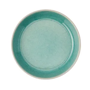 Heim grüne verglaste große Schüssel Geschirr reaktive Glasur Steingut Keramik Schüssel