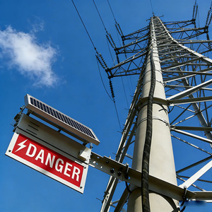 <span class=keywords><strong>Capteur</strong></span> radar et infrarouge activant un signal sonore, sirène d'alarme <span class=keywords><strong>solaire</strong></span> pour véhicule en mouvement rapide sous les lignes électriques - Product Image 1