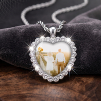 Collier personnalisable en forme de cœur avec portrait de couple, double usage pour photo d'animal de compagnie, bijoux pour l'exportation