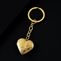 Ywyougang Porte-clés Cœur Gravé 4 Couleurs, Cadre Photo Ouvrable, Pendentif Amour en Acier Inoxydable, Cadeau