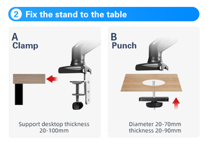 Zenom8 17-32 khí mùa xuân khớp nối hỗ trợ màn hình Bracket núi PC Màn hình máy tính màn hình chủ có thể điều chỉnh kép Màn hình Arms - Product Image 5
