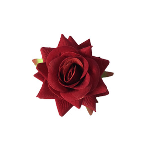 Flor de seda Velvet Rose de 9 cm, material para manualidades, decoración de ropa, accesorios hechos a mano - Product Image 5