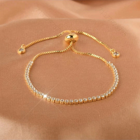 Bracelet ajustable en zircon micro-infusé coloré pour femme, 1 pièce, style transfrontalier Europe-Amérique, tendance Instagram