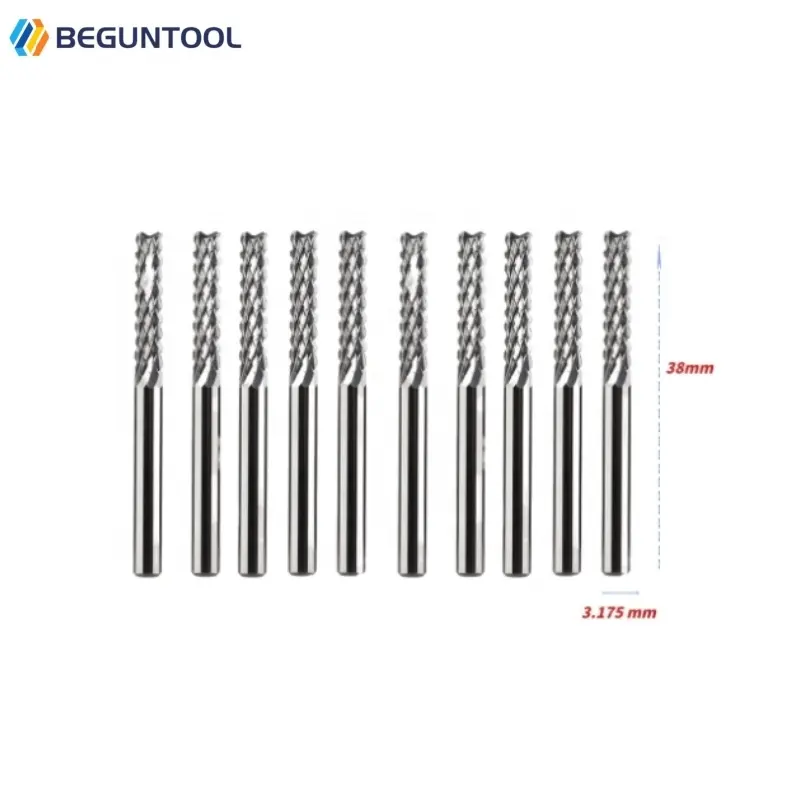 Mata pemotong penggilingan jagung PCB, mata pemotong penggilingan ujung jagung karbida padat, peralatan pemotong penggilingan mata bor baja Tungsten CNC