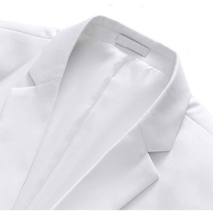 2022 giacca da <span class=keywords><strong>uomo</strong></span> in poliestere solido Slim Fit <span class=keywords><strong>Blazer</strong></span> Casual <span class=keywords><strong>bianco</strong></span> 1 bottone con risvolto dentellato colletto rovesciato - Product Image 3