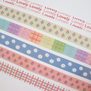 Venta caliente Ins Floral Washi Tape Cinta adhesiva de color pastel para envolver regalos Sobre Sellado Fabricación de tarjetas hechas a mano - Product Image 4