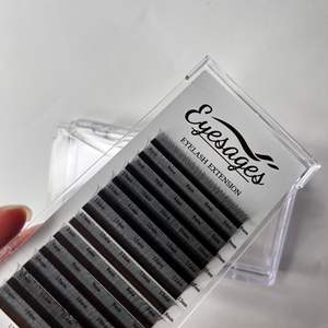 Extensions de cils synthétiques individuelles pré-fabriquées en forme de V, à double pointe, volume plat, ellipse, avec logo personnalisé pour votre marque - Product Image 5