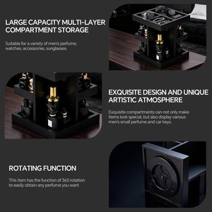 Makeup Organizer Wooden Desktop Storage With 360 Degree Rotating Design For Cosmetic Use - Product Image 2