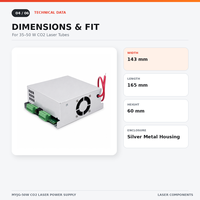 Fuente de Alimentación Láser CO2 QDLASER MYJG 50W 110V 220V Universal para Tubo Láser CNC de 35W-50W, Piezas para Máquinas de Corte y Grabado