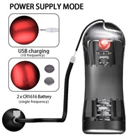 Squeeze Gonflable Masturbation Coupe Pression Négative Charge 10 Fréquence Conversion Vibration Transparent
