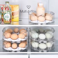 Transparante draaibare eierenopbergdoos van plastic, eierenhouder organizer voor aanrecht in de keuken