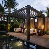 Pergola en aluminium Jiake 6063-T5 avec toit à lames motorisées pour terrasse, jardin, patio, gazebo extérieur, pavillon