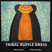 Robe décontractée personnalisée à motif tribal polynésien Elei, col à volants multicouches, respirante, pour soirée