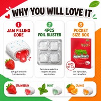 Permen Karet Rasa Buah Grosir Laris Manis Rasa Jeruk Stroberi Mint Permen Karet Isi Selai Rasa Buah