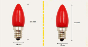 جديد زجاج أحمر لمبة 1.5 واط 220 فولت 110 فولت E12 الأحمر <span class=keywords><strong>LED</strong></span> شمعة ضوء مصباح - Product Image 2