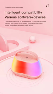 Chxdev Draagbare Thuis Ktv Karaoke Machine Mini Bluetooth Draadloze Microfoon Luidspreker Usb-Uitgang Voor Volwassenen En Kinderen Perfect Cadeau - Product Image 3