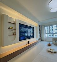 Mueble de TV Moderno de Lujo en Madera, Mueble de Pared para TV, Centro de Entretenimiento LED Personalizado, Mueble de Pared para TV para Sala de Estar, Conjunto de Muebles para Villa