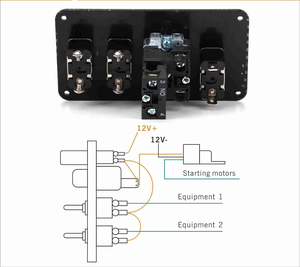 Panel <span class=keywords><strong>de</strong></span> interruptor <span class=keywords><strong>de</strong></span> <span class=keywords><strong>encendido</strong></span> 4 en 1 <span class=keywords><strong>de</strong></span> 12V, interruptor <span class=keywords><strong>de</strong></span> palanca con botón pulsador <span class=keywords><strong>de</strong></span> motor y relé para coche <span class=keywords><strong>de</strong></span> carreras, RV, camión, barco, remolque marino - Product Image 3