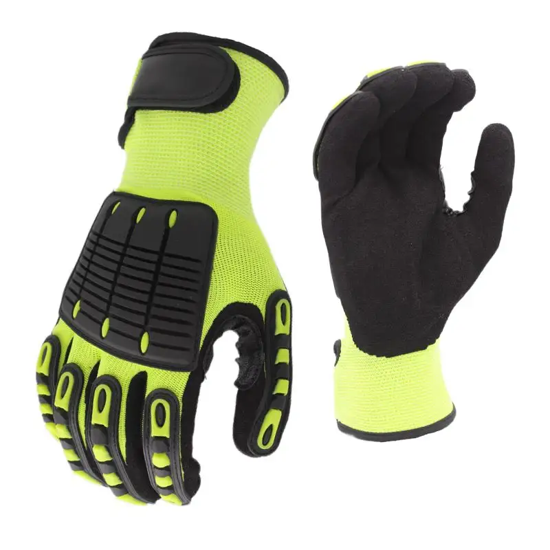 TPR Impact Protection Gloves Rigger Gloves TPR Hand Back Cut Resistant Gloves