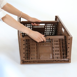 Nhiệm Vụ Nặng Nề Có Thể Gập Lại Lưới Thùng Đóng Mở Nhựa Container Với Nắp Cho Hậu Cần Kho Và Trang Trại Sản Xuất - Product Image 2