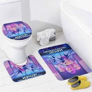 Kpop Demon Hunters Shower <b>Curtain</b> Sets <b>for</b> <b>Bathroom</b> Cartoon Waterproof Non-Slip Rugs Toilet Lid Cover Bath Mat 4pcs Sets - Product Image 2