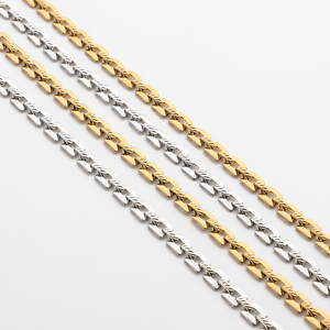 Chaînes en acier inoxydable plaqué or 18 carats pour montres, étanches et tendance, idéales pour la création de colliers et bracelets DIY (vente en gros) - Product Image 2