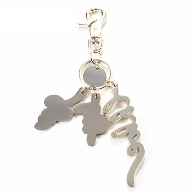 Оптовая продажа брелок эмаль литья буквы металлические брелки для ключей из цинкового сплава