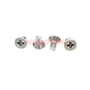 304 Stainless Steel <b>Flat</b> Head Cross Recessed Machine <b>Screw</b> M3x6 Class 8.8 Metric Standard Thread Plain Finish - Product Image 1