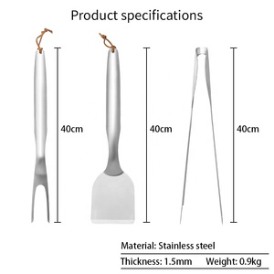 Accessoires de barbecue en acier inoxydable résistants à la chaleur pour l'extérieur, ensemble de fourchettes, spatules et pinces pour barbecue <span class=keywords><strong>Weber</strong></span> Smoker - Product Image 2
