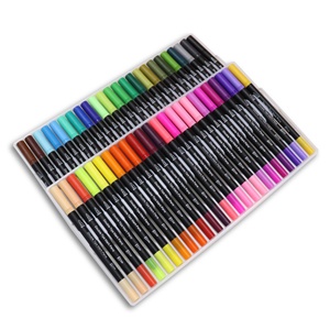 Set di 48 Pennarelli Artistici a <span class=keywords><strong>Doppia</strong></span> <span class=keywords><strong>Punta</strong></span>, Colori Acquerellabili, Penne a Pennello con <span class=keywords><strong>Doppia</strong></span> <span class=keywords><strong>Punta</strong></span> - Product Image 3