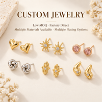 Boucles d'oreilles clous Mosen personnalisées en forme de cœur étoile du Nord, avec nœud d'amour en CZ rose, bijoux empilables quotidiens, vente en gros