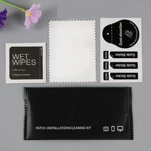 Có Sẵn Tempered Glass Bảo Vệ Màn Hình Công Cụ Làm Sạch Kit Rượu Gói Cho Điện Thoại Di Động - Product Image 2