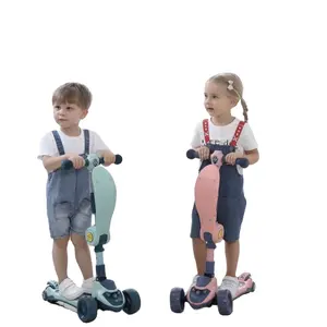 2 In 1 Multi-functional Tricycle Outdoor Kids Scooter With Remove Able Seat 3 Wheel Kick Baby Scooter