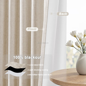 Cortinas Opacas Impermeables Ecológicas de Mezcla de Lino Mejorada con Reducción de Ruido y Estilo Moderno para Control de Luz en Todas las Estaciones - Product Image 2