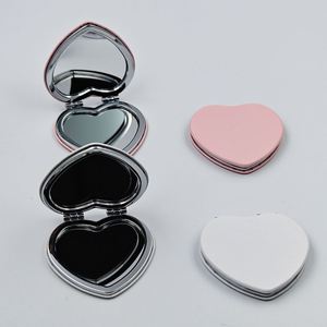 PU Leather Mini Mirror High-Definition Double-Sided Folding <b>Makeup</b> <b>Tool</b> Available in White Pink Black in Multiple Sizes - Product Image 5