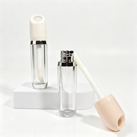 Gloss à lèvres transparent 5,5 ml, rouge à lèvres liquide, contenant en plastique avec pinceau, usage cosmétique, impression personnalisée, format voyage, OEM